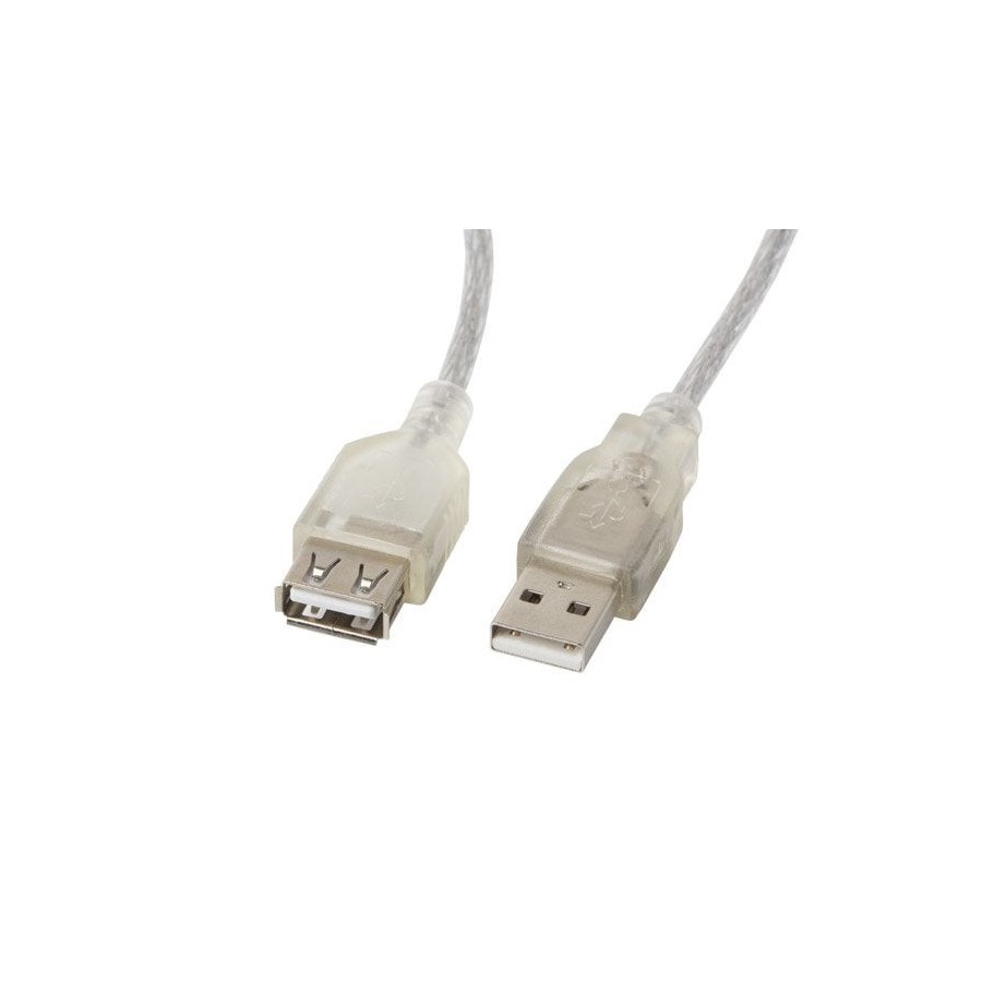 Cable lanberg ca-usbe-12cc-0050-tr usb 2.0 5 m usb a transparente