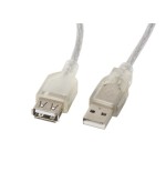 Cable lanberg ca-usbe-12cc-0050-tr usb 2.0 5 m usb a transparente