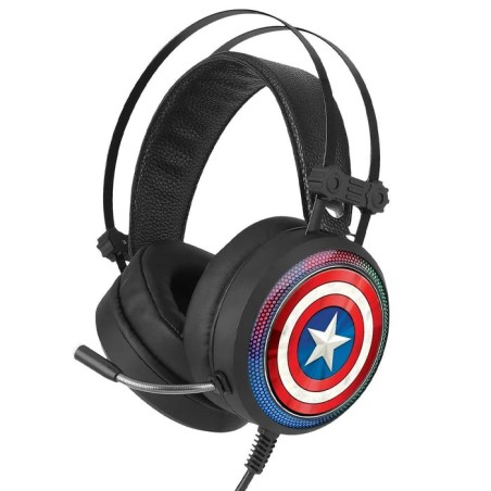 Auriculares gaming con micrófono marvel captain america 001 usb
