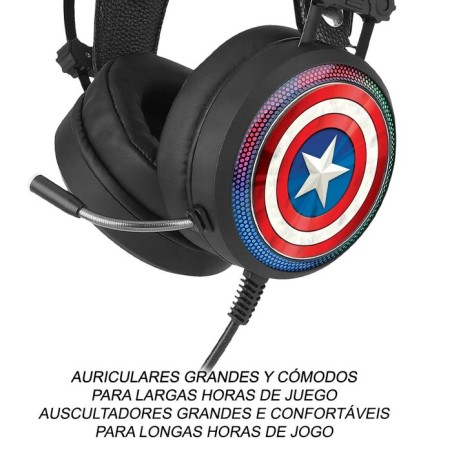 Auriculares gaming con micrófono marvel captain america 001 usb