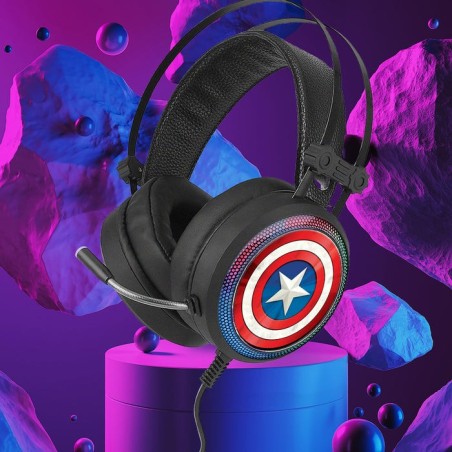 Auriculares gaming con micrófono marvel captain america 001 usb