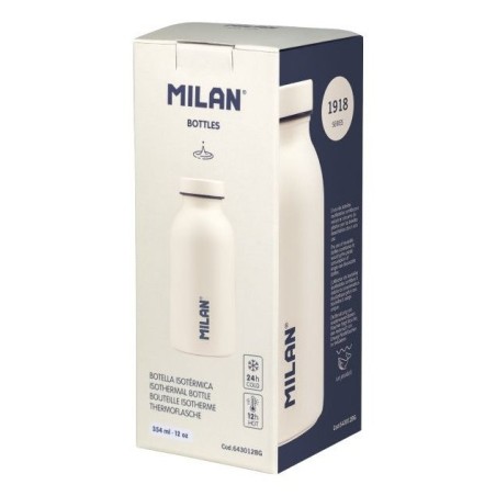 Botella isotérmica de acero inoxidable milán edición 1918 capacidad 354ml blanca