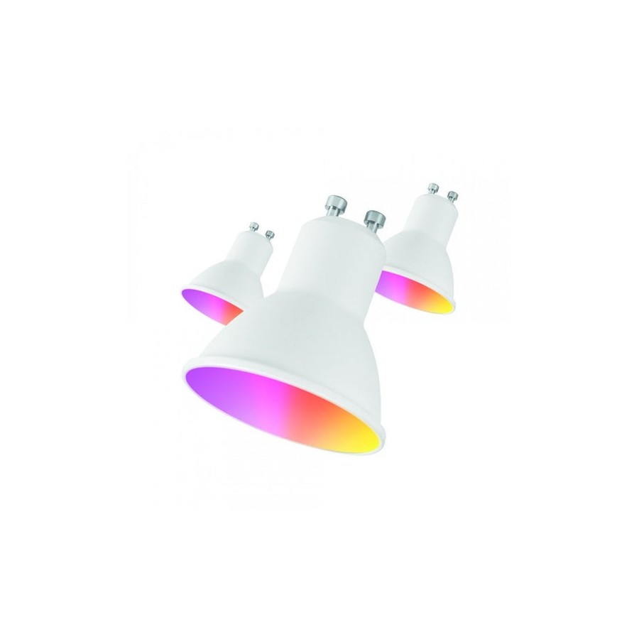 Bombilla led inteligente muvit io miopak006 casquillo gu10 5.5w 400 lúmenes 2700k-6500k pack de 3 uds