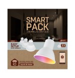 Bombilla led inteligente muvit io miopak006 casquillo gu10 5.5w 400 lúmenes 2700k-6500k pack de 3 uds