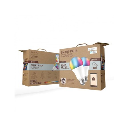 Bombilla led inteligente muvit io a60 casquillo e27 9w 800 lúmenes 2700k-6500k pack de 2 uds