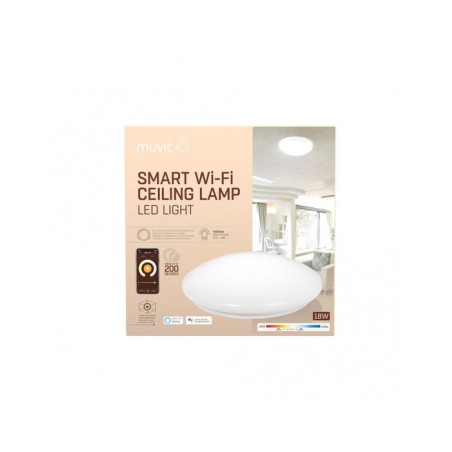 Lámpara de techo muvit iot miocla001 wifi 18w 1400lum compatible con asistente de voz