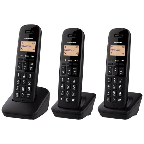 Teléfono inalámbrico panasonic kx-tgb613jtb pack trio negro