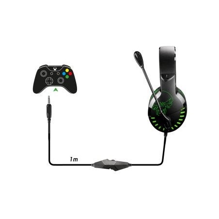 Auriculares gaming con micrófono spirit of gamer pro-h3 xbox edition jack 3.5 verdes