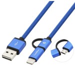 Coolbox cable usb 2.0 a/m - micro usb2.0 1m azul