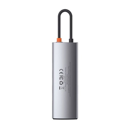 Baseus hub metal gleam 8 en 1 tipo-c 3x usb 3.0 pd hdmi rj45 lector de tarjetas sd microsd