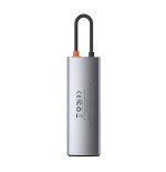 Baseus hub metal gleam 8 en 1 tipo-c 3x usb 3.0 pd hdmi rj45 lector de tarjetas sd microsd