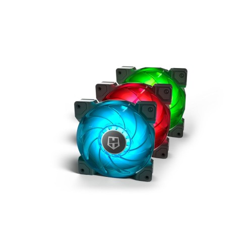 Nox ventilador 120x120 hummer h-sync rgb pack 3uds control pwm/ conector de 4 pines