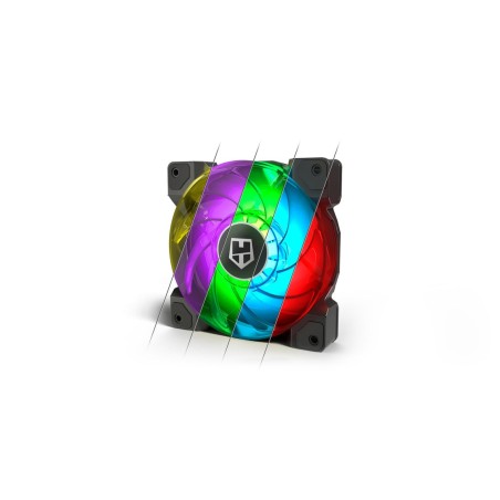 Nox ventilador 120x120 hummer h-sync rgb pack 3uds control pwm/ conector de 4 pines
