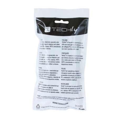 Cable techly hdmi high speed con ethernet a a m m 1m blanco