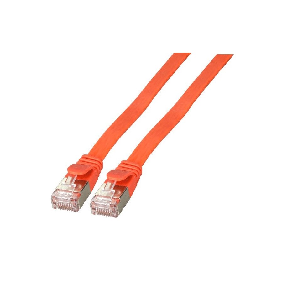 Efb rj45 flach cable de red u ftp, cat.6a, pvc, 0.5m, rojo