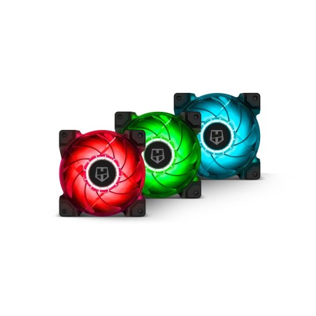 Nox ventilador 120x120 hummer h-sync rgb pack 3uds control pwm/ conector de 4 pines