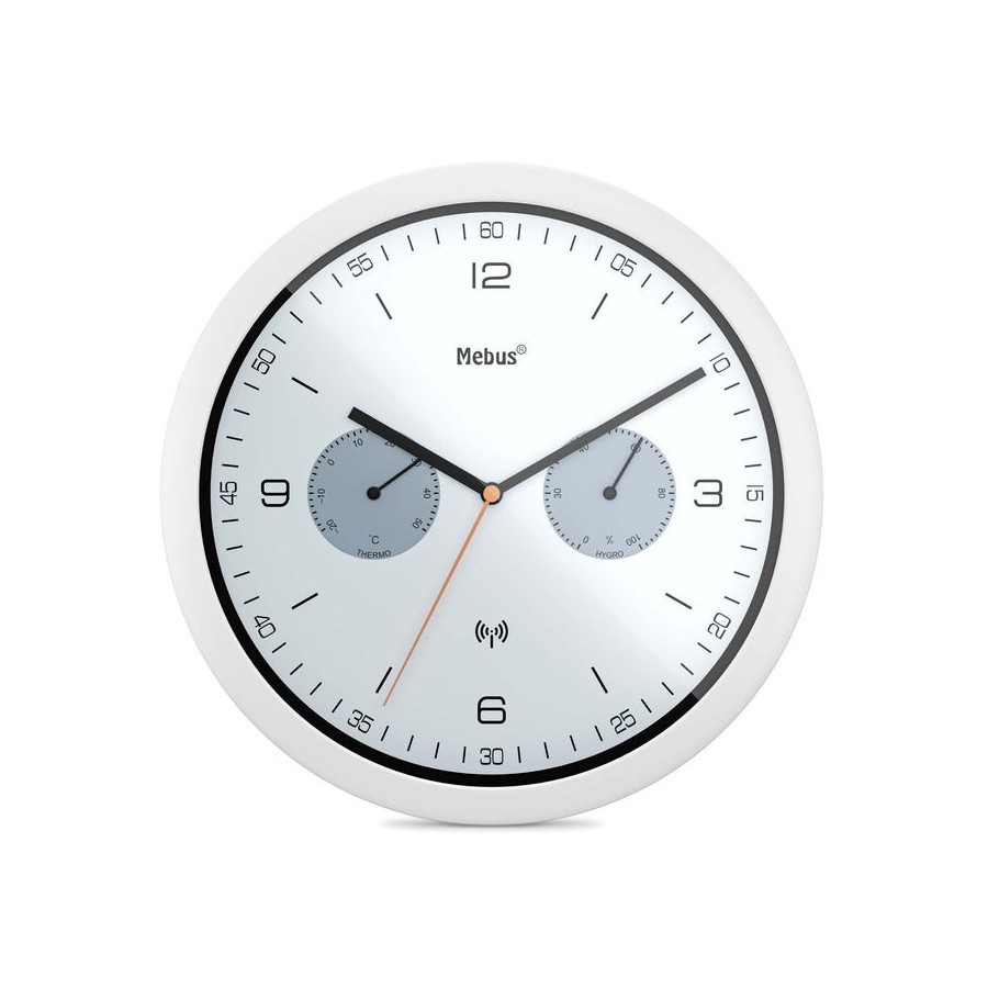 Reloj mebus 52826  de mesa o pared alrededor negro, gris, blanco