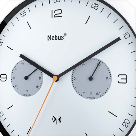 Reloj mebus 52826  de mesa o pared alrededor negro, gris, blanco