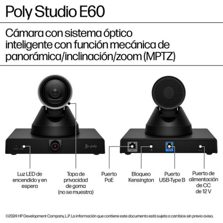 Poly studio e60 smart camera 4kcam mptz with 12x optical zoom