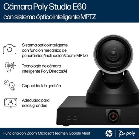Poly studio e60 smart camera 4kcam mptz with 12x optical zoom