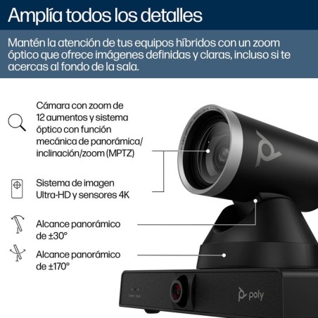 Poly studio e60 smart camera 4kcam mptz with 12x optical zoom