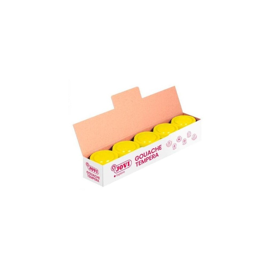 Jovi témpera escolar estuche 5 botes de 35ml unicolor amarillo
