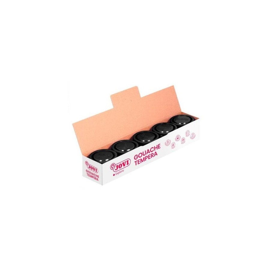 Jovi témpera escolar estuche 5 botes de 35ml unicolor negro