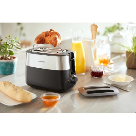 Tostadora philips daily collection hd2517/90  8 2 rebanada(s) 830 w negro, plata