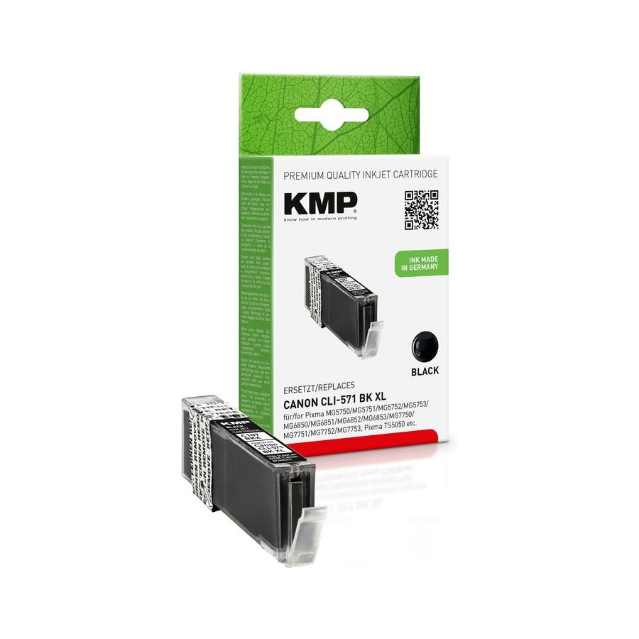 Kmp cartucho canon cli571 bk xl negro 425 s. c107bkx compatible