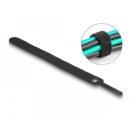 Delock 19010 brida para cable con gancho y lazo la 150 x an 12 mm negro 10 piezas