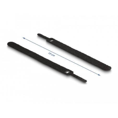 Delock 19010 brida para cable con gancho y lazo la 150 x an 12 mm negro 10 piezas