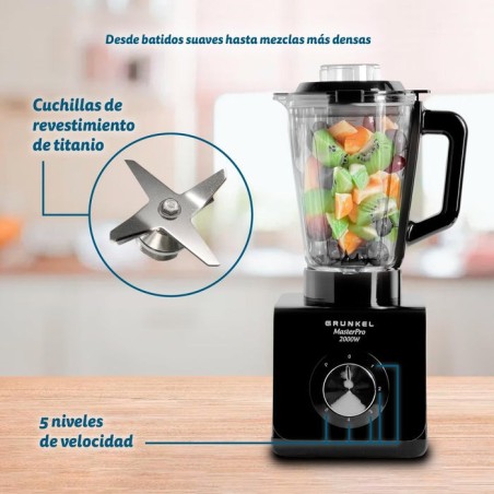 Batidora de vaso grunkel bat-2000masterpro 2000w 5 velocidades capacidad 1.5l