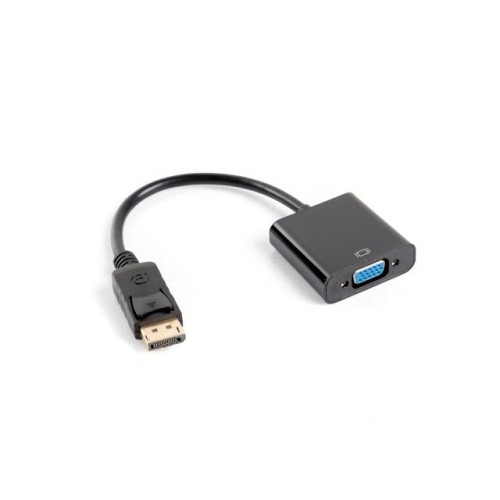 Lanberg adaptador displayport a vga 1080p 60hz  0.20m negro  ad-0002-bk