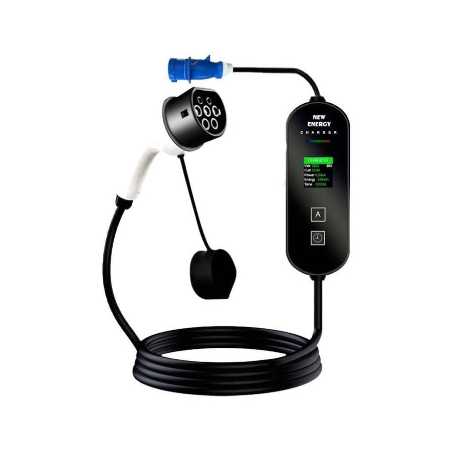 Cargador de coche eléctrico ev  tipo 2 32a/7.0kw/5m con enchufe (3pin)