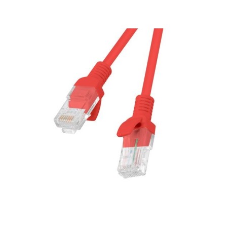 Pack 10 lanberg cable de red rj45 cat. 5e utp 0.25m rojo 10-pack pcu5-20cc-0025-r