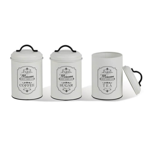 Maestro mr-1771-3cs recipiente de cocina juego de recipientes de té + café + azúcar metal