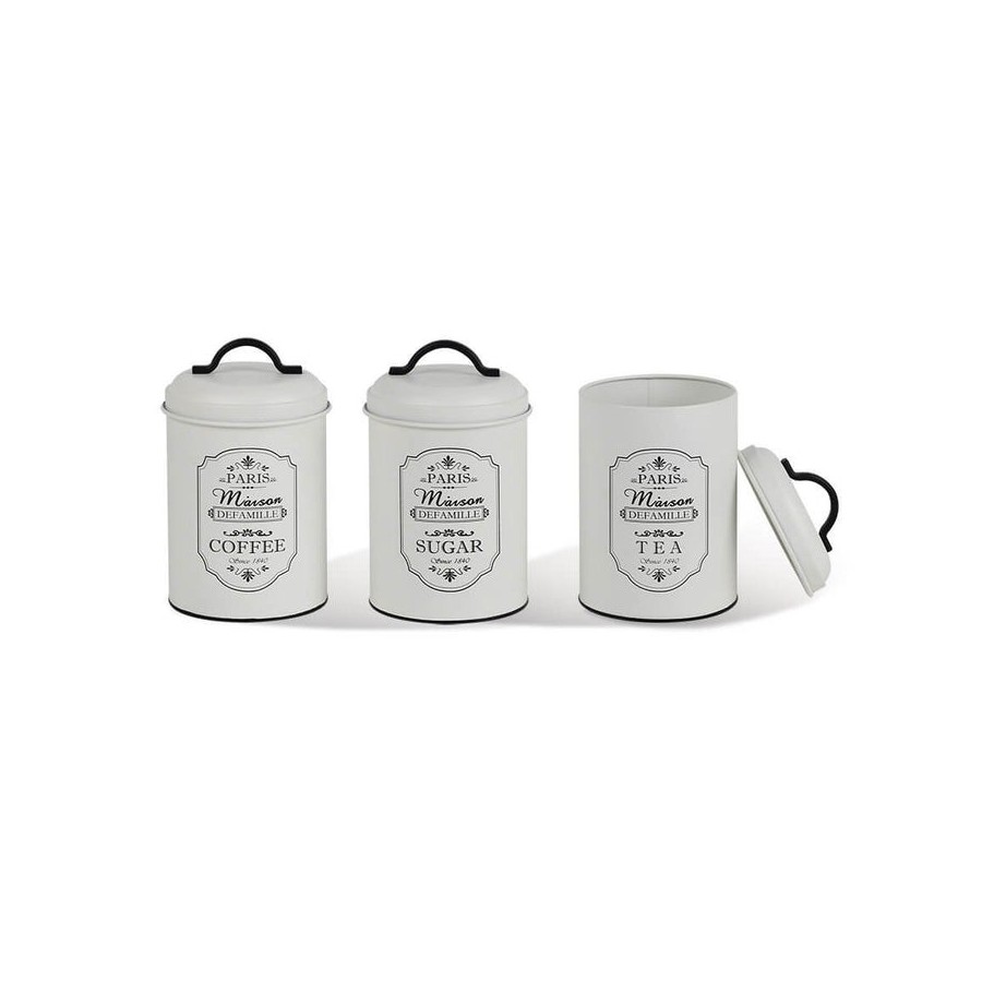 Maestro mr-1771-3cs recipiente de cocina juego de recipientes de té + café + azúcar metal