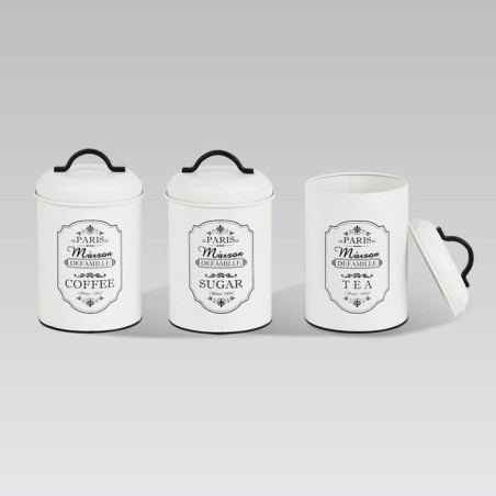 Maestro mr-1771-3cs recipiente de cocina juego de recipientes de té + café + azúcar metal