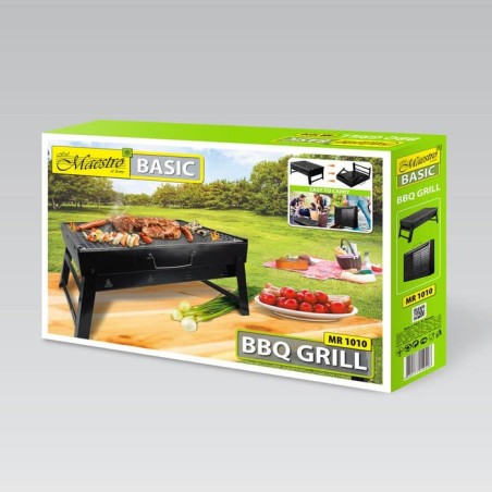Parrilla plegable en maletín de transporte  43x29x22 cm maestro mr-1010
