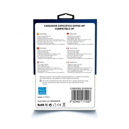 Eightt cargador especifico compatible con hp 19.5v 74a 90w