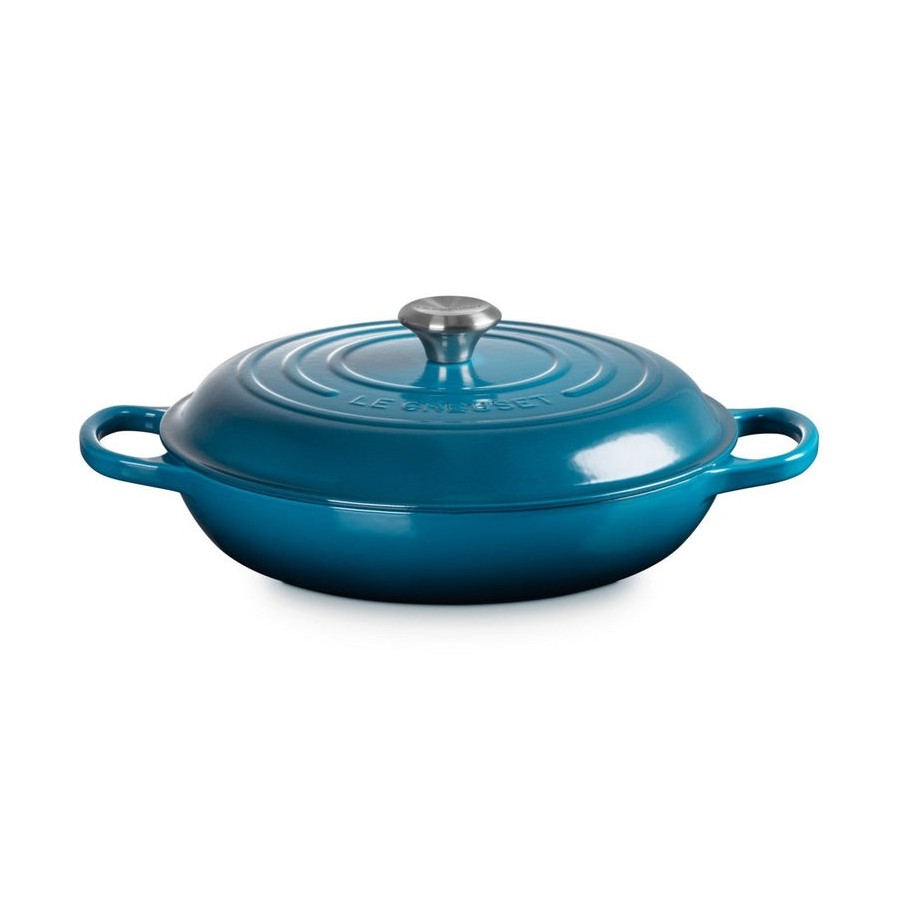 Le creuset signature shallow casserole round 30cm deep teal (21180306422430)