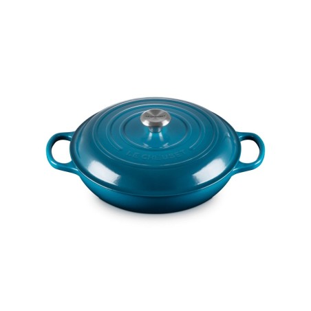 Le creuset signature shallow casserole round 30cm deep teal (21180306422430)