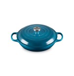 Le creuset signature shallow casserole round 30cm deep teal (21180306422430)