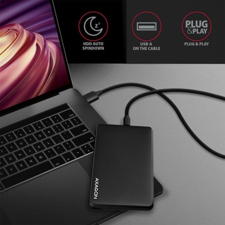 Axagon ee25-slc caja para disco duro externo ssd negro 2.5"