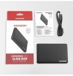 Axagon ee25-slc caja para disco duro externo ssd negro 2.5"
