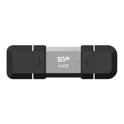 Silicon power 64 gb, usb type-a and tipo c flash drive, mobile c51, silver