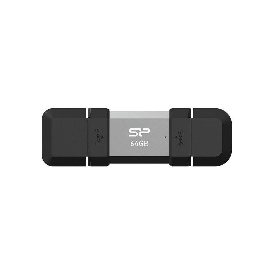 Silicon power 64 gb, usb type-a and tipo c flash drive, mobile c51, silver