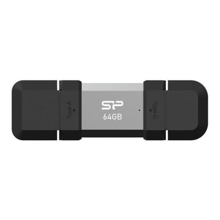 Silicon power 64 gb, usb type-a and tipo c flash drive, mobile c51, silver