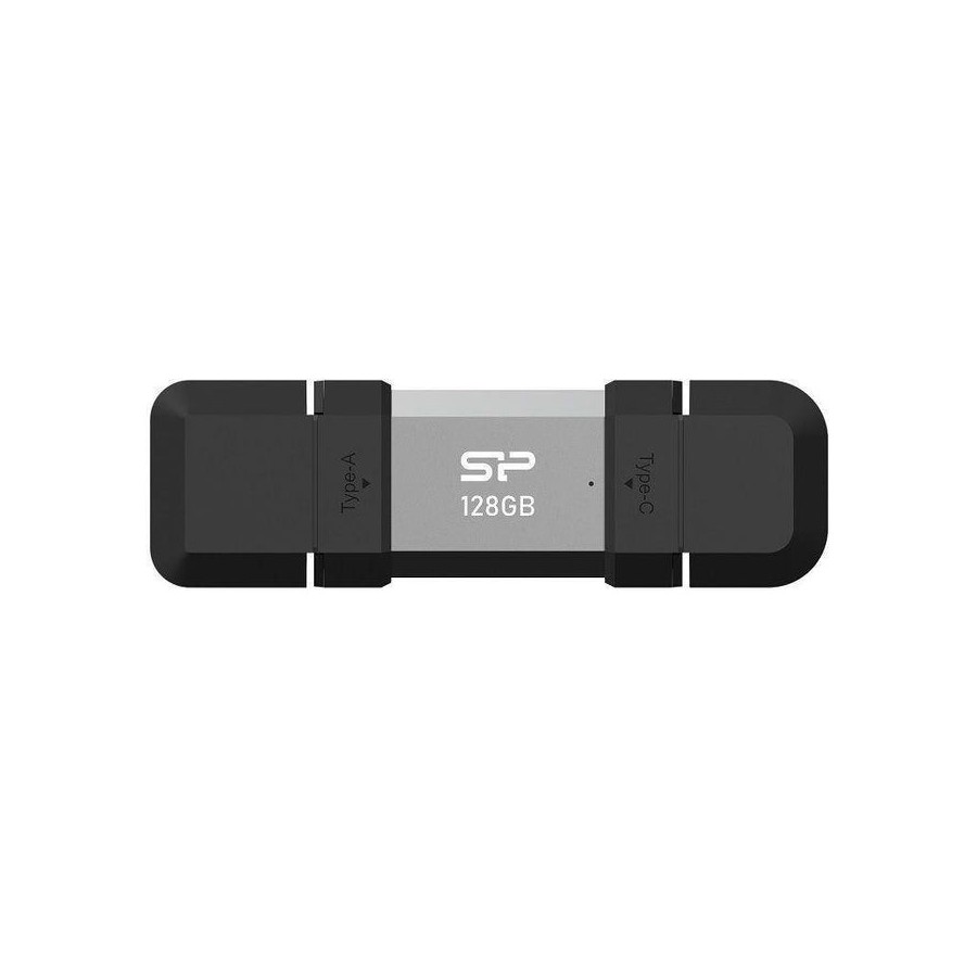 Silicon power 128 gb, usb type-a and tipo c flash drive, mobile c51, silver