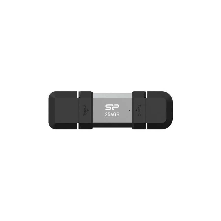 Silicon power 256 gb, usb type-a and tipo c flash drive, mobile c51, silver